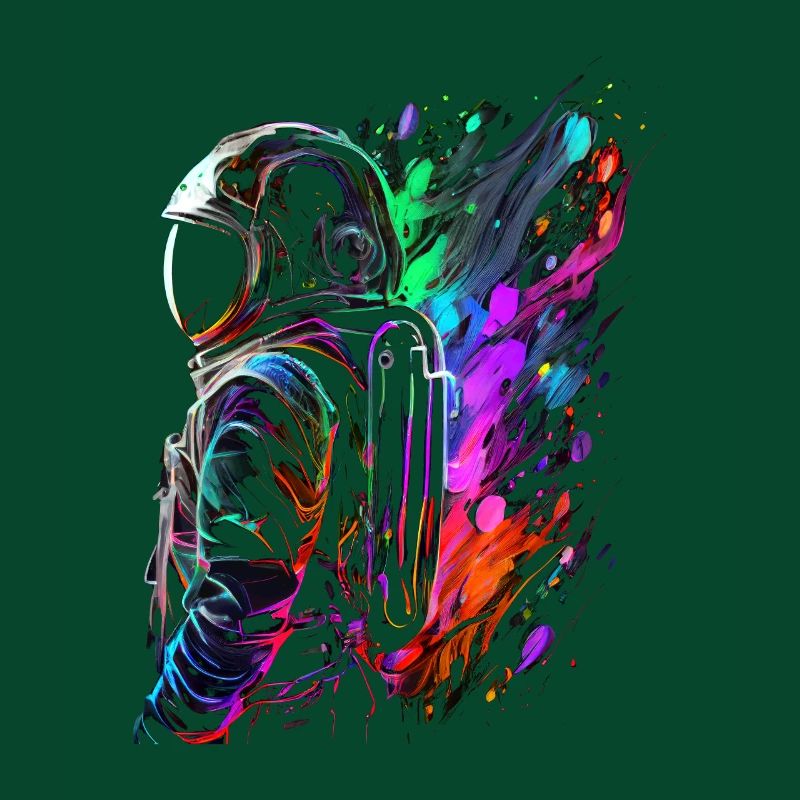 Outer Space Splash Art Coloré Fun Spaceman