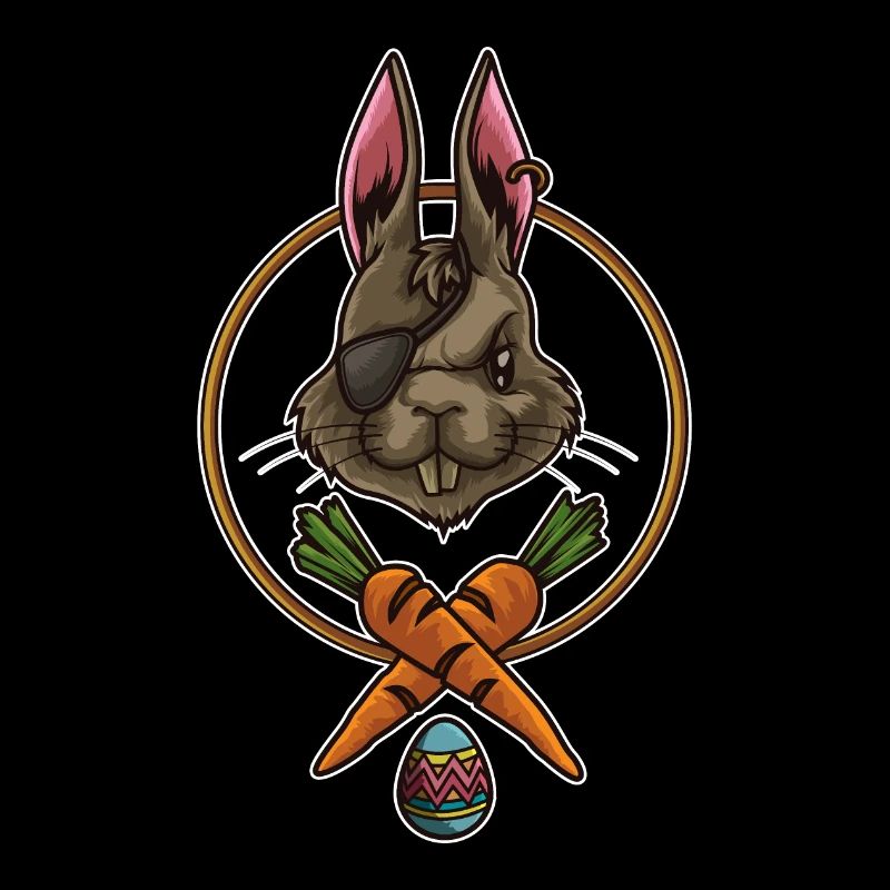 Pirate de lapin de Pâques | Cache-œil Joyeuses Pâques