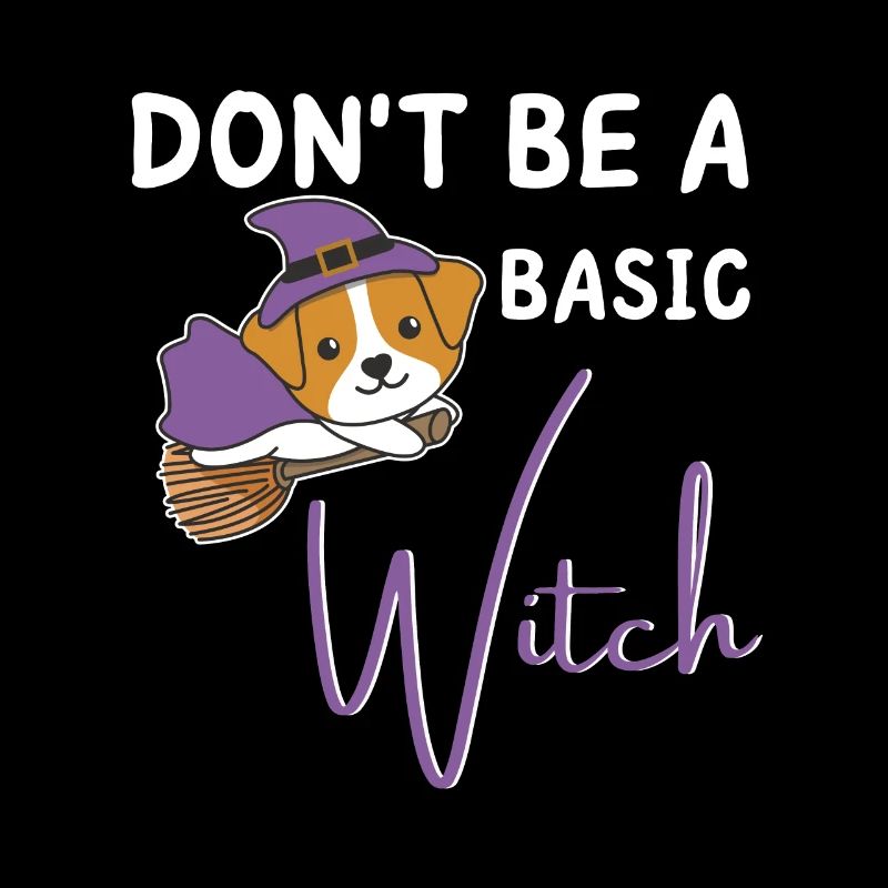 Jack Russell Halloween Hexe don't be a basic witch