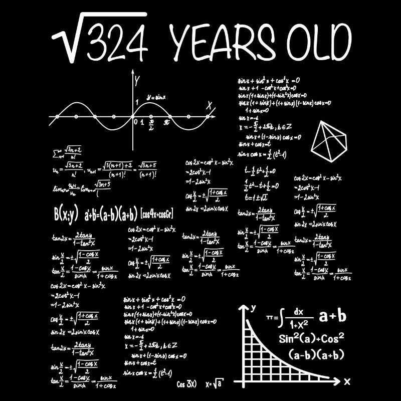 18. Geburtstag Mathematik Schulkinder Geschenk