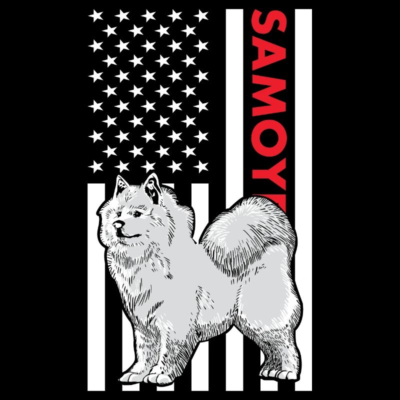 Samoyed Us Flag