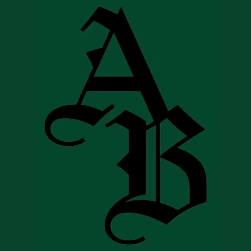 AB BA initials letters font gift idea