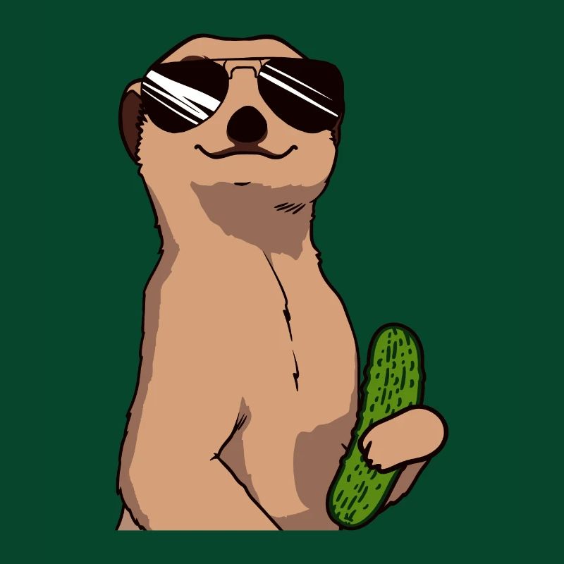 Drôle de suricate concombre cornichon amateur de concombre