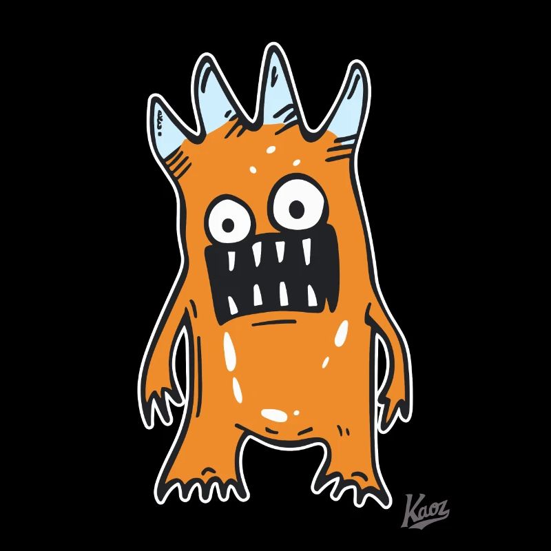 Orange drôle stupide monstre