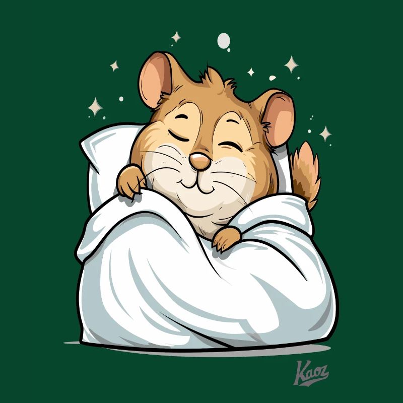 Small, cute, sleeping hamster