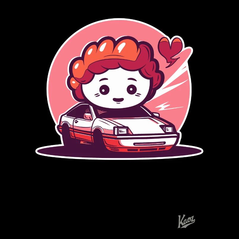 Chibi driver in a Japan JDM race car