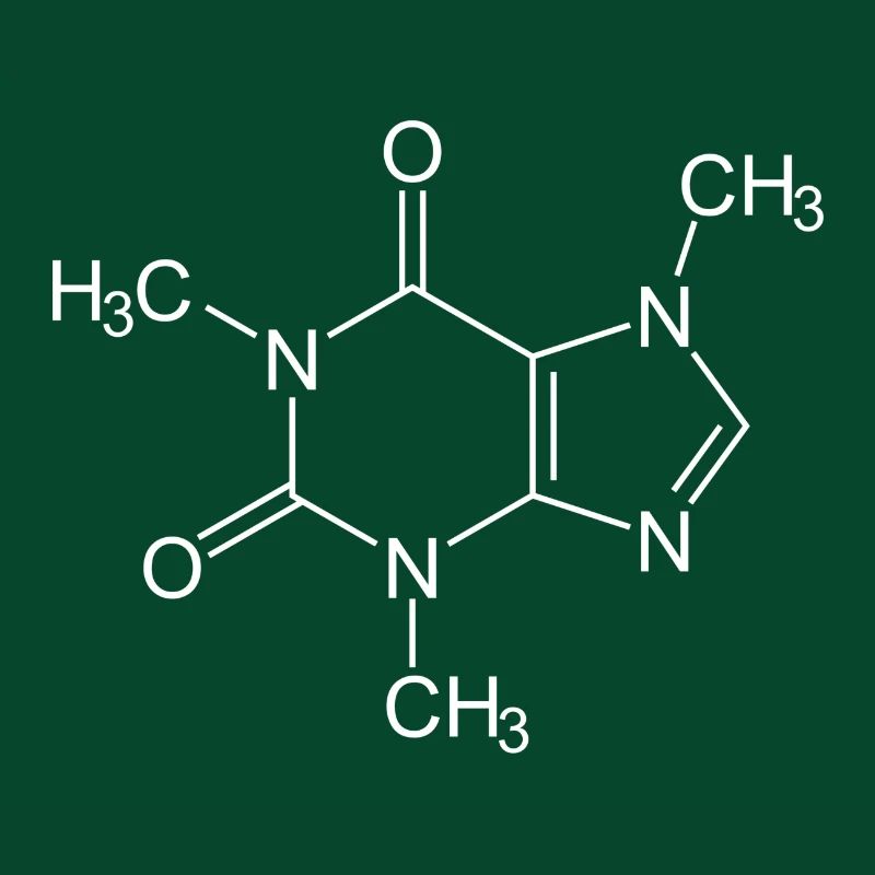 Formule développée de la molécule de caféine