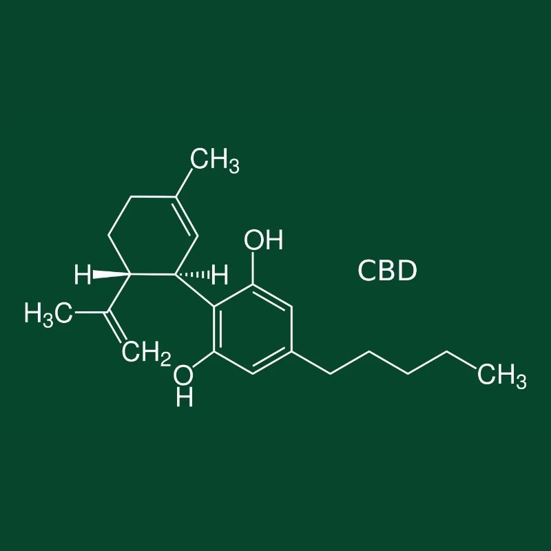 CBD Molekül - weiß mit Namen