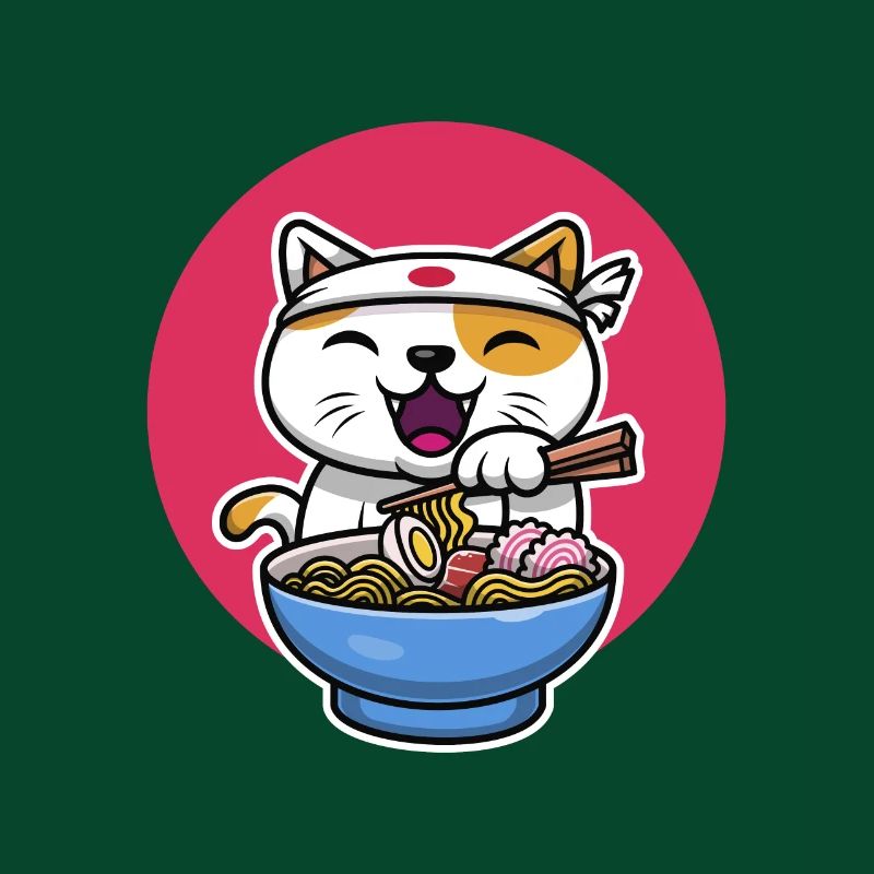 Conception de chat Ramen
