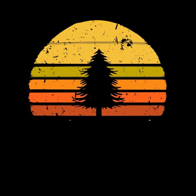Retro Distressed Pine Tree Xmas Christmas Forest