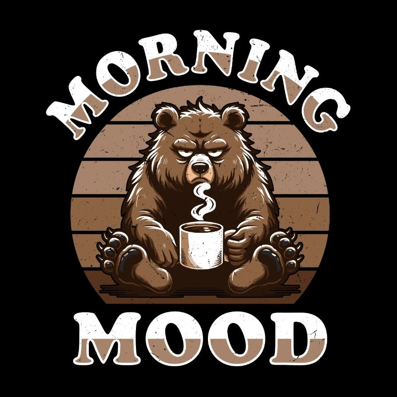 Grumpy Bear With Coffee Morning Mood
