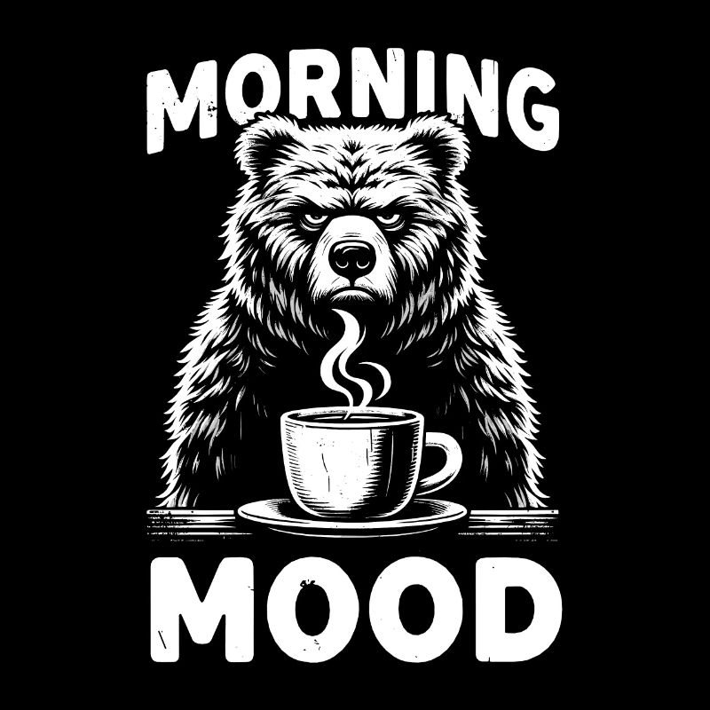 Grumpy Bear With Coffee Morning Mood