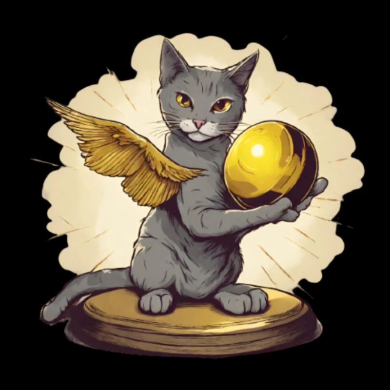 Chat avec le mouchard doré