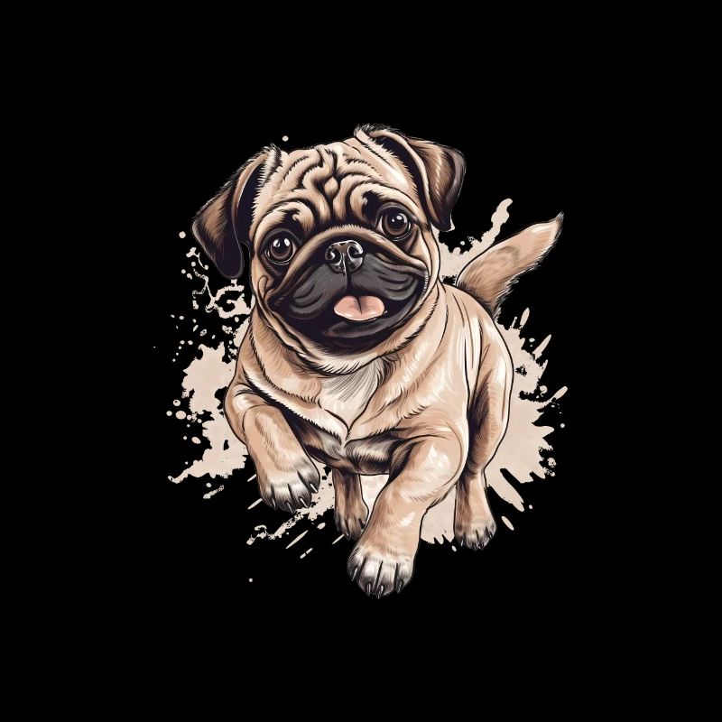 Petit chien carlin mignon