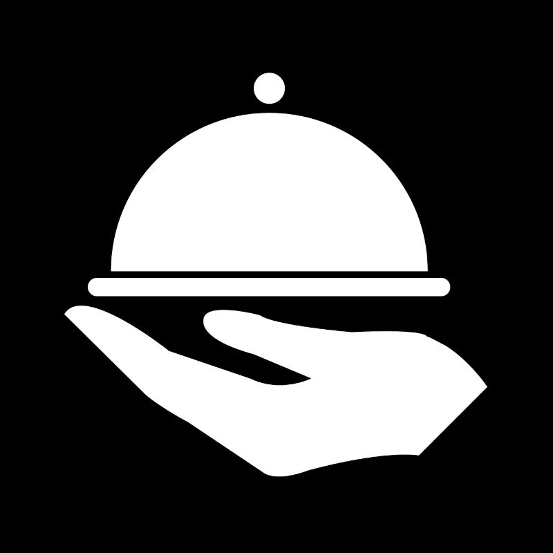 Servieren - Kellner mit Tablett