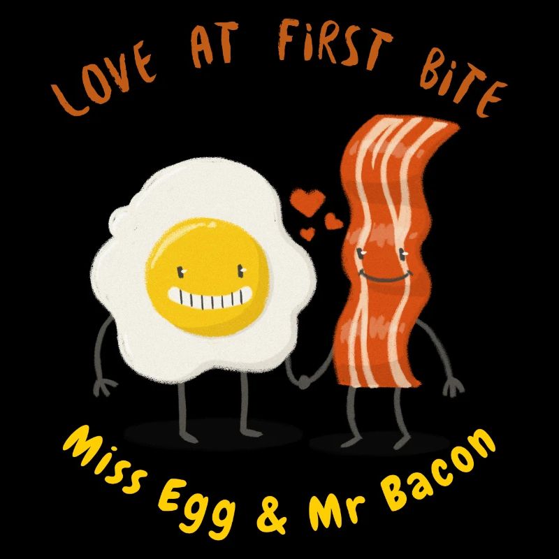 Love at first bite Bacon & egg funny design