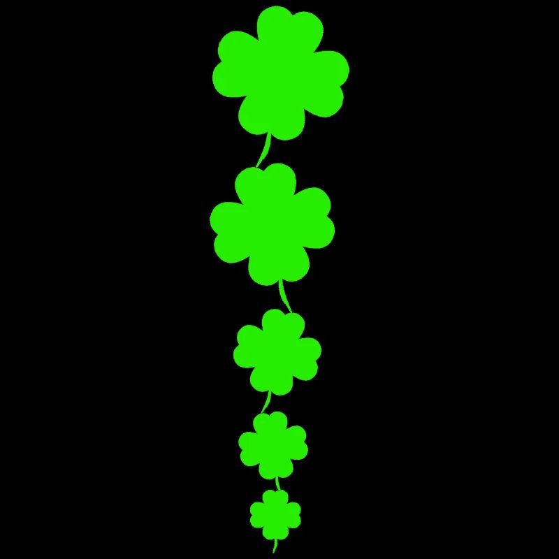 Cascading Neon Four Leaf Clovers
