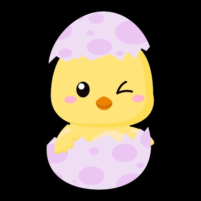 Cute little chick in an egg shell