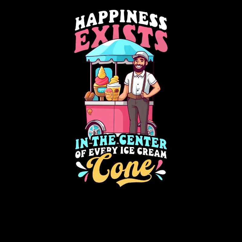 Eisverkäufer Glück Mitte des Eises