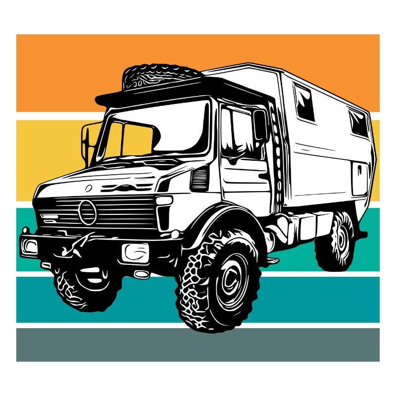 Camping - Unimog - Coucher de soleil - Oldtimer