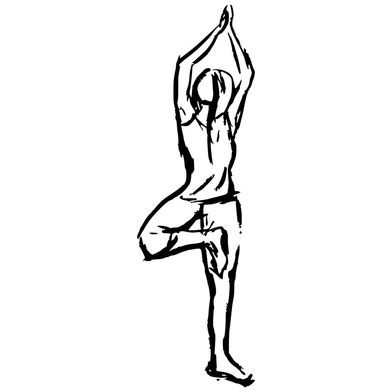 drawing lady yoga exercise the tree