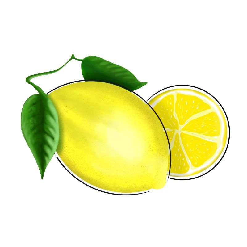 Frische Zitrone mit Blatt