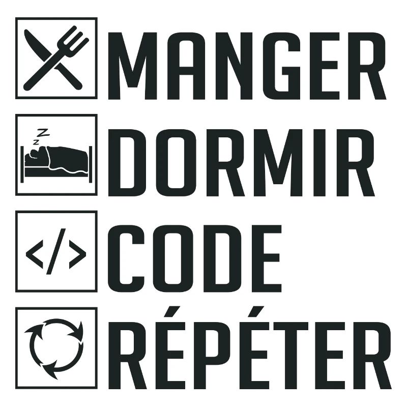 Manger, Dormir, Code, Répéter