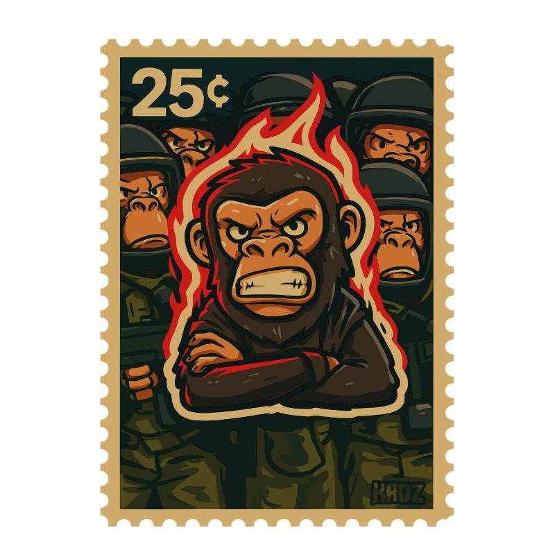 Feuer und Affe Protest