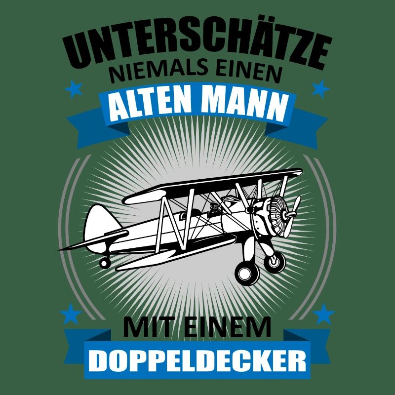 Doppeldecker Alter Mann Spruch Pilot Geschenk