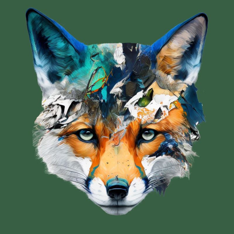 Fuchs Kunst Bunt Rotfuchs Geschenk Tier Tierisch