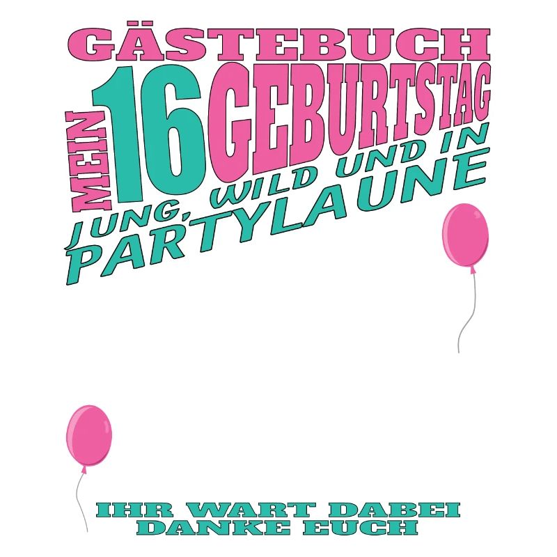 16. Geburtstag Mädchen & Junge Gästebuch