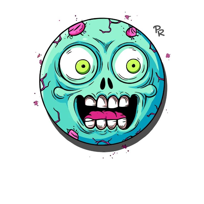 Augen weit offen: Schock, ein Zombie