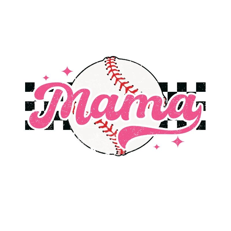 Karierter Baseball-Mama-Muttertag