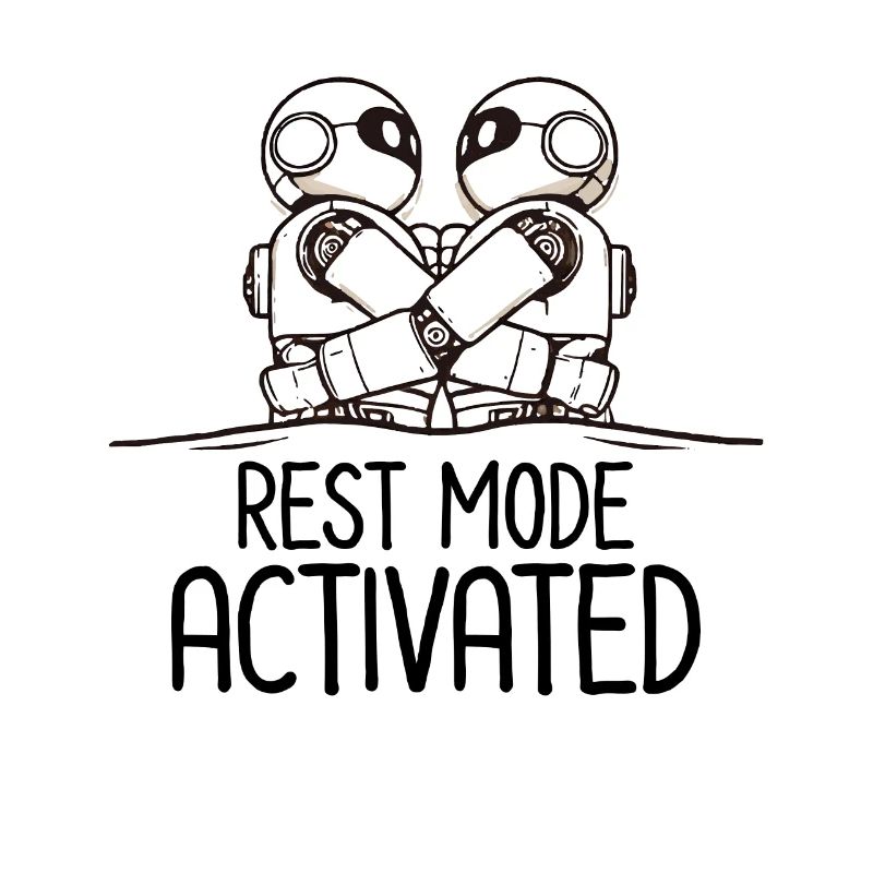 Funny Sleeping Robot Rest Mode