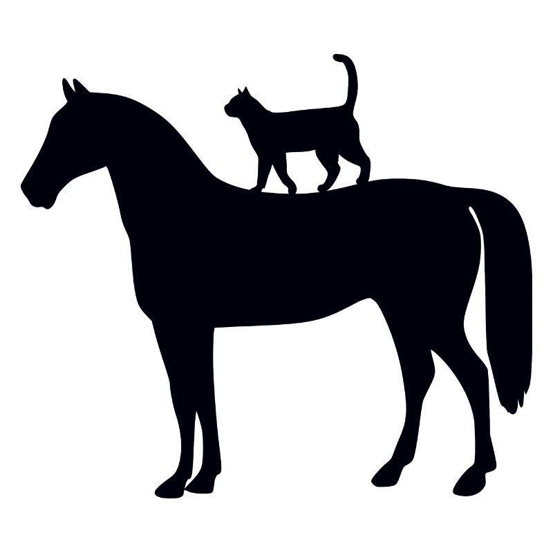 Cheval avec chat