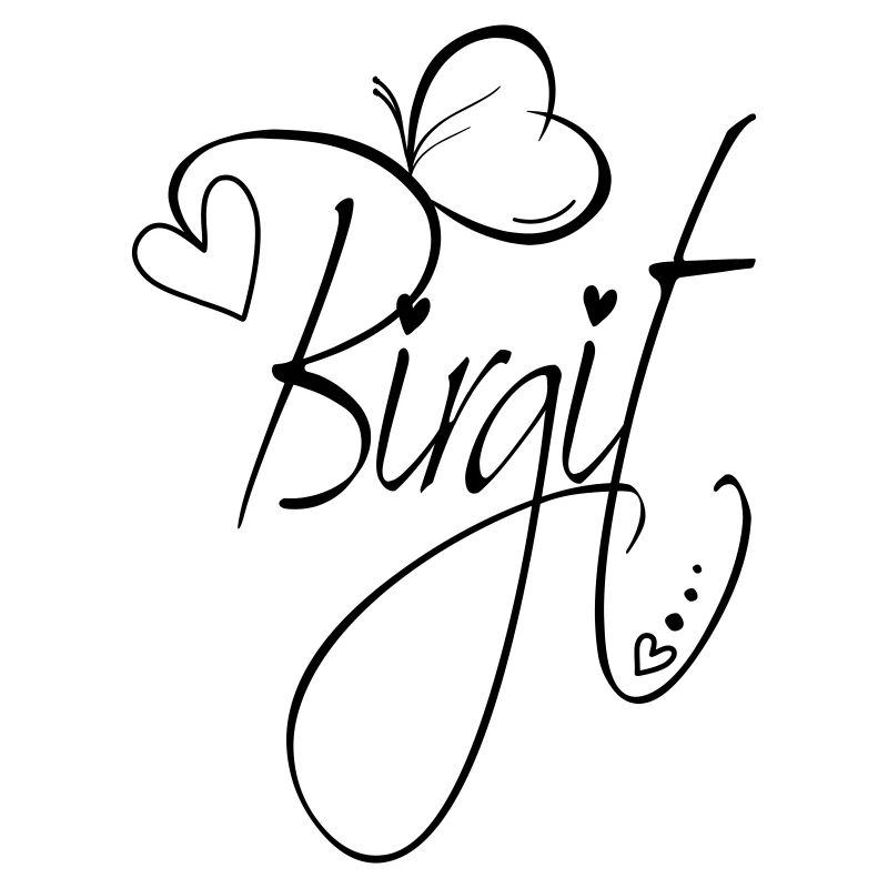 Birgit Surname First Name Girl Calligraphy Decor