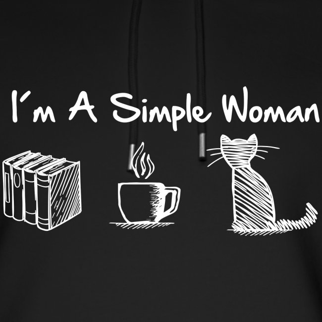 simple woman cat books - Stanley/Stella Unisex Bio-Hoodie