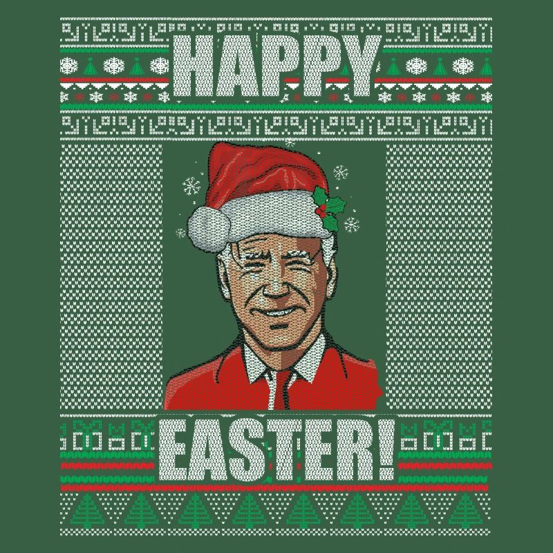 Drôle Biden Pull de Noël moche Joyeuses Pâques
