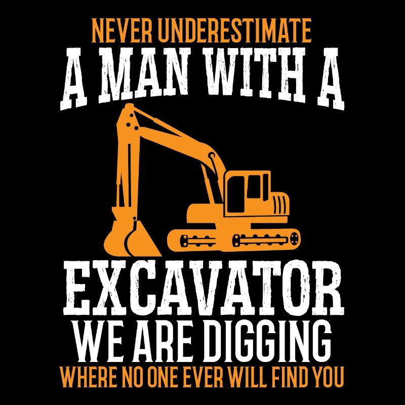 A Man With A Excavator Construction Vehicle Digger