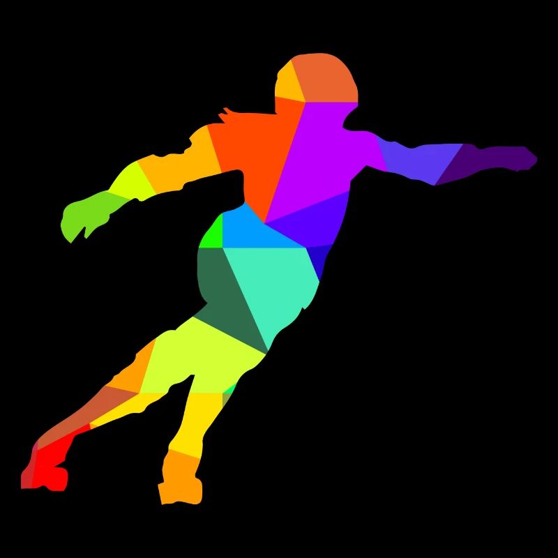 Roller Derby Inliner Regenbogen Farben Polygon