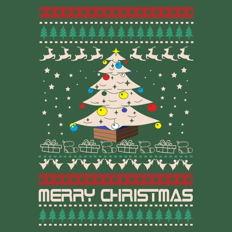 Pull moche Joyeux Chrsimas avec arbre de Noël