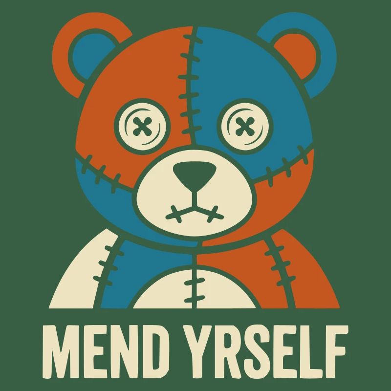 Patchwork Bear : points de suture et contraste