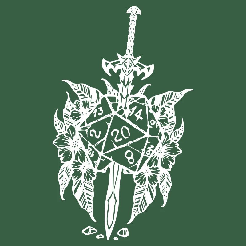 D20 rpg game épée fleur