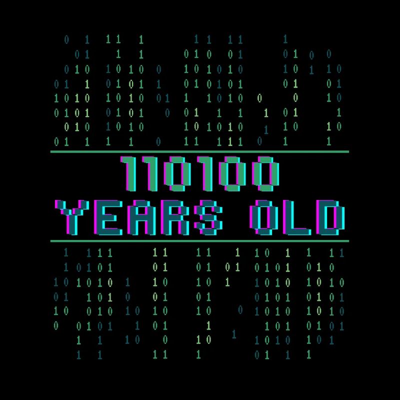 52. Geburtstag 52 Jahre alt Binärcode Informatik