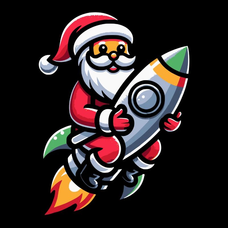 Weihnachtsmann Auf Einer Rakete