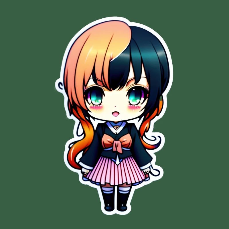 Nettes Chibi-Mädchen, süßer Chibi-Aufkleber