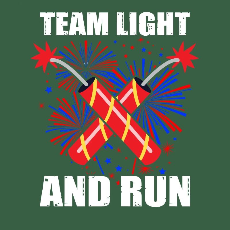 Team light and run pyrotechnics firecrackers fireworks