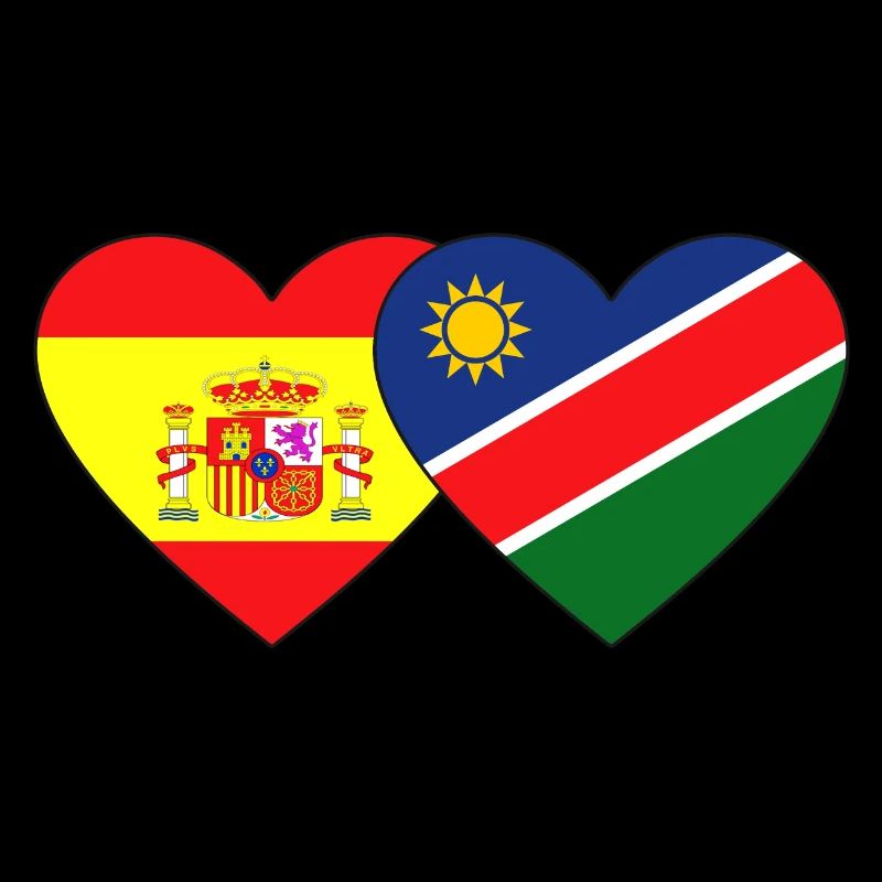 Spain Namibia Flag Heart