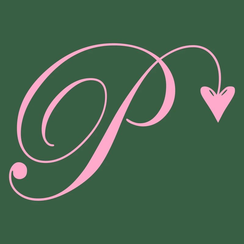 Monogramm P Herz Ranke