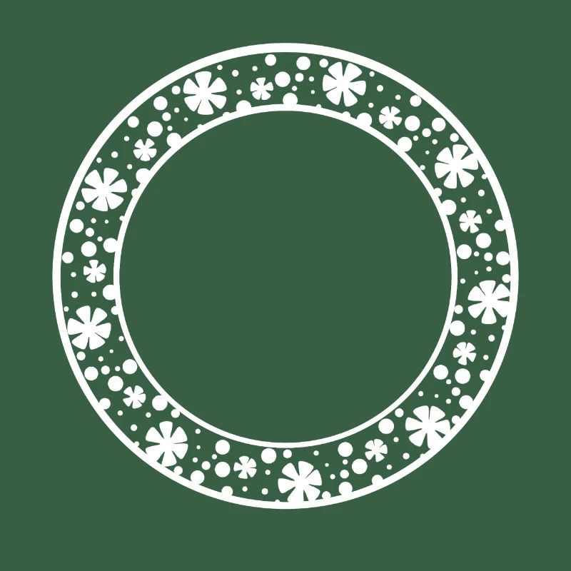 Runder Rahmen mit Blumenmuster Deko
